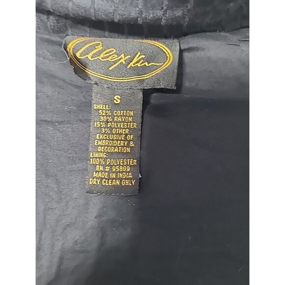 Alex Kim Embroidered Brocade Artsy Button Jacket Womens S Mature Office - Picture 8 of 16